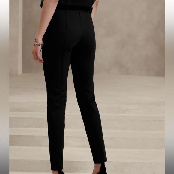 BANANA REPUBLIC Skinny Stretch Ponte Pant, Black, Size Small - Picture 2 of 9